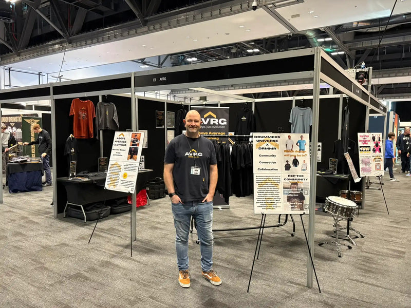 DRMMR at the UK Drum Show 2025: What I Learned Bringing an Identity Brand to a Major Drum Event - Above Average Clothing