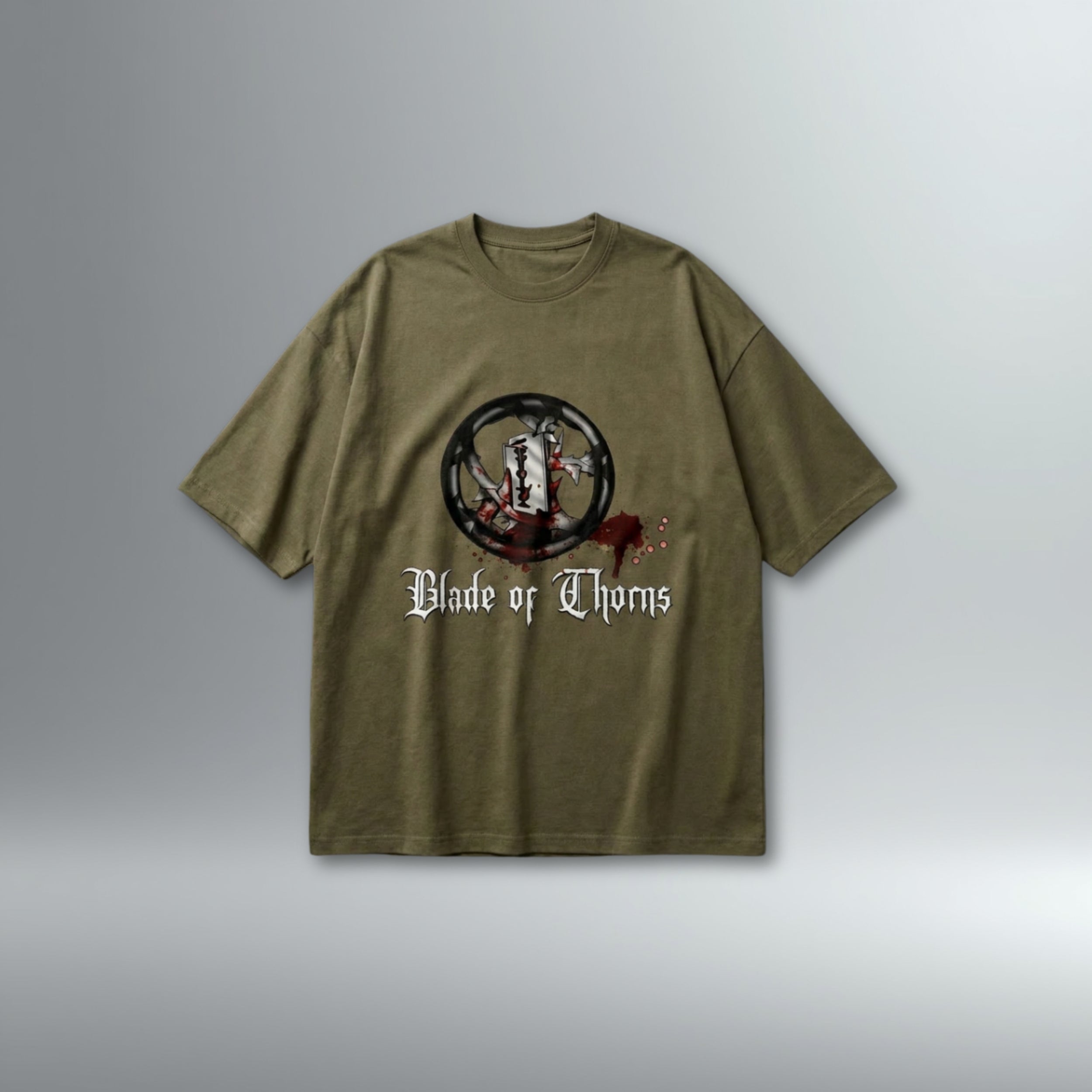 Blade of Thorns Drop Shoulder Band Tee