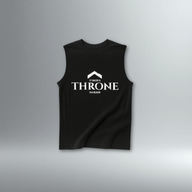 'THRONE' Studio Print Sleeveless Tee