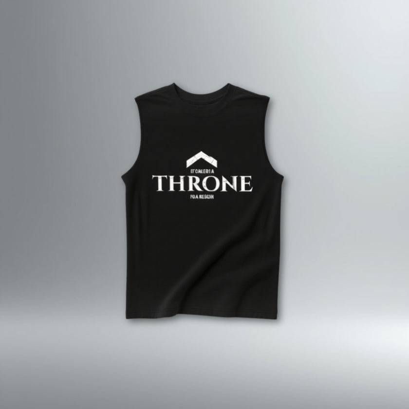 'THRONE' Studio Print Sleeveless Tee