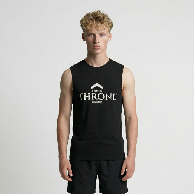 'THRONE' Studio Print Sleeveless Tee