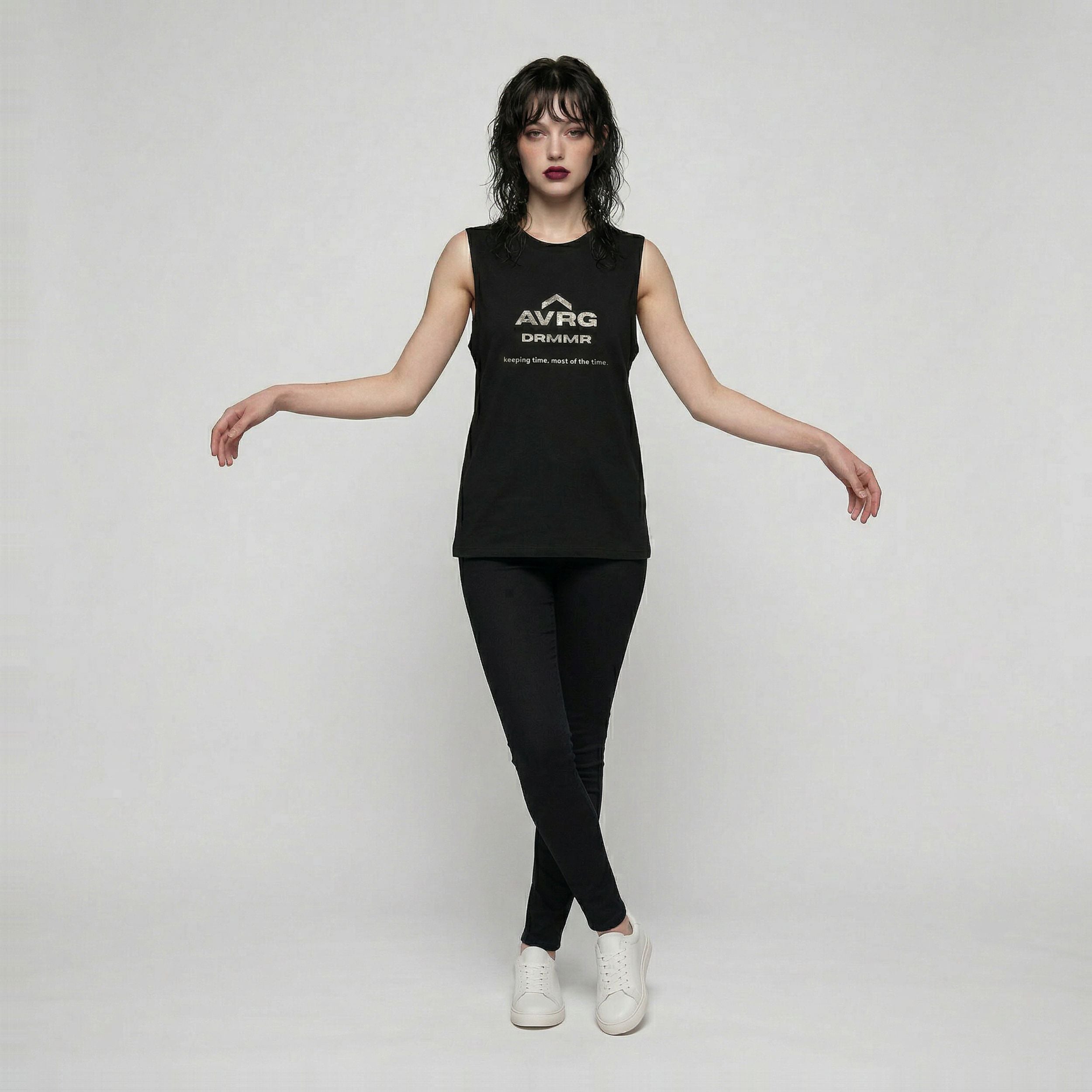 'keeping time' Studio Print Sleeveless Tee
