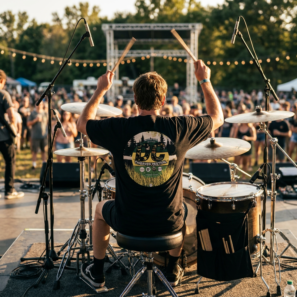 Drum Cupboard Takeover Festival Black Tee