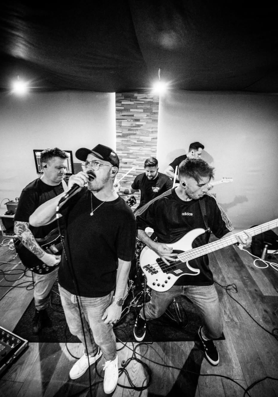 The band Catalysts playing in the rehearsal studio