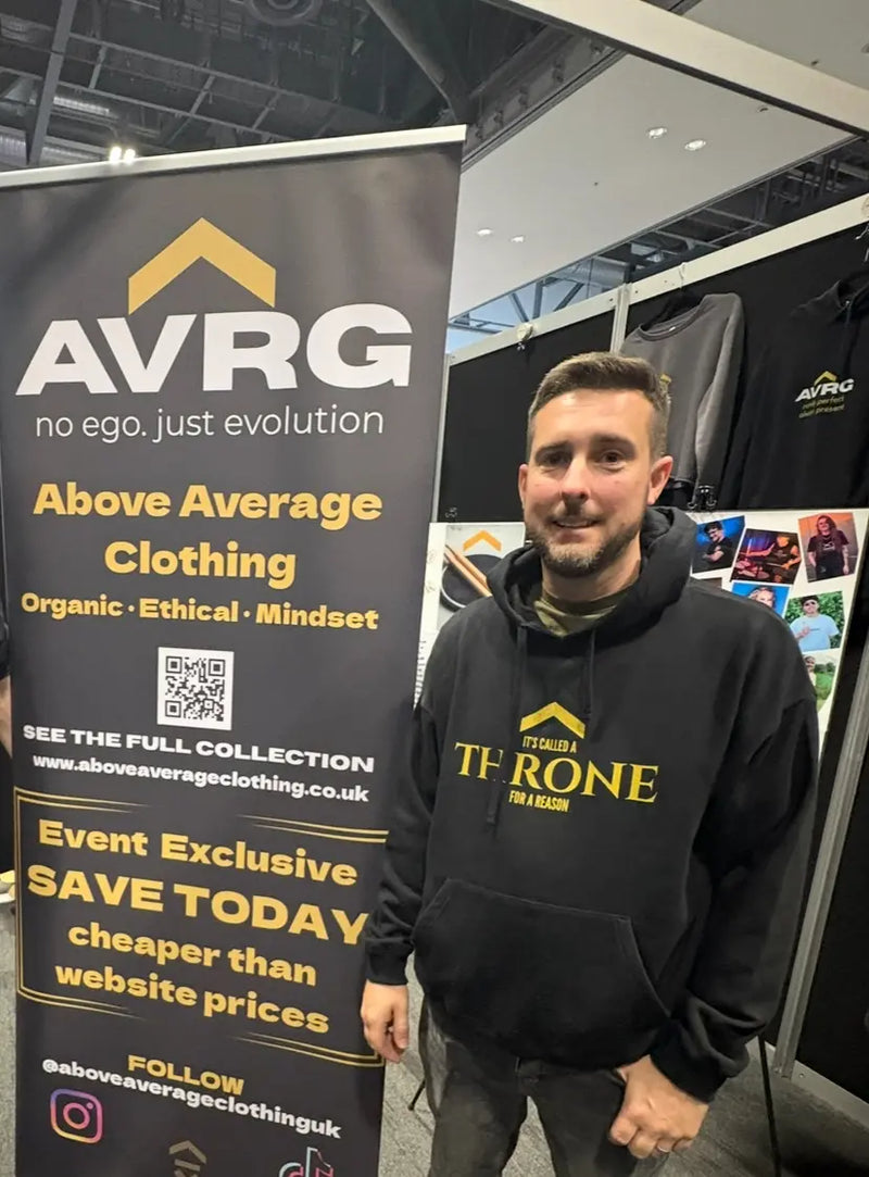 Drummer Scott Creed at the Above Average booth at the UK Drum Show 2025