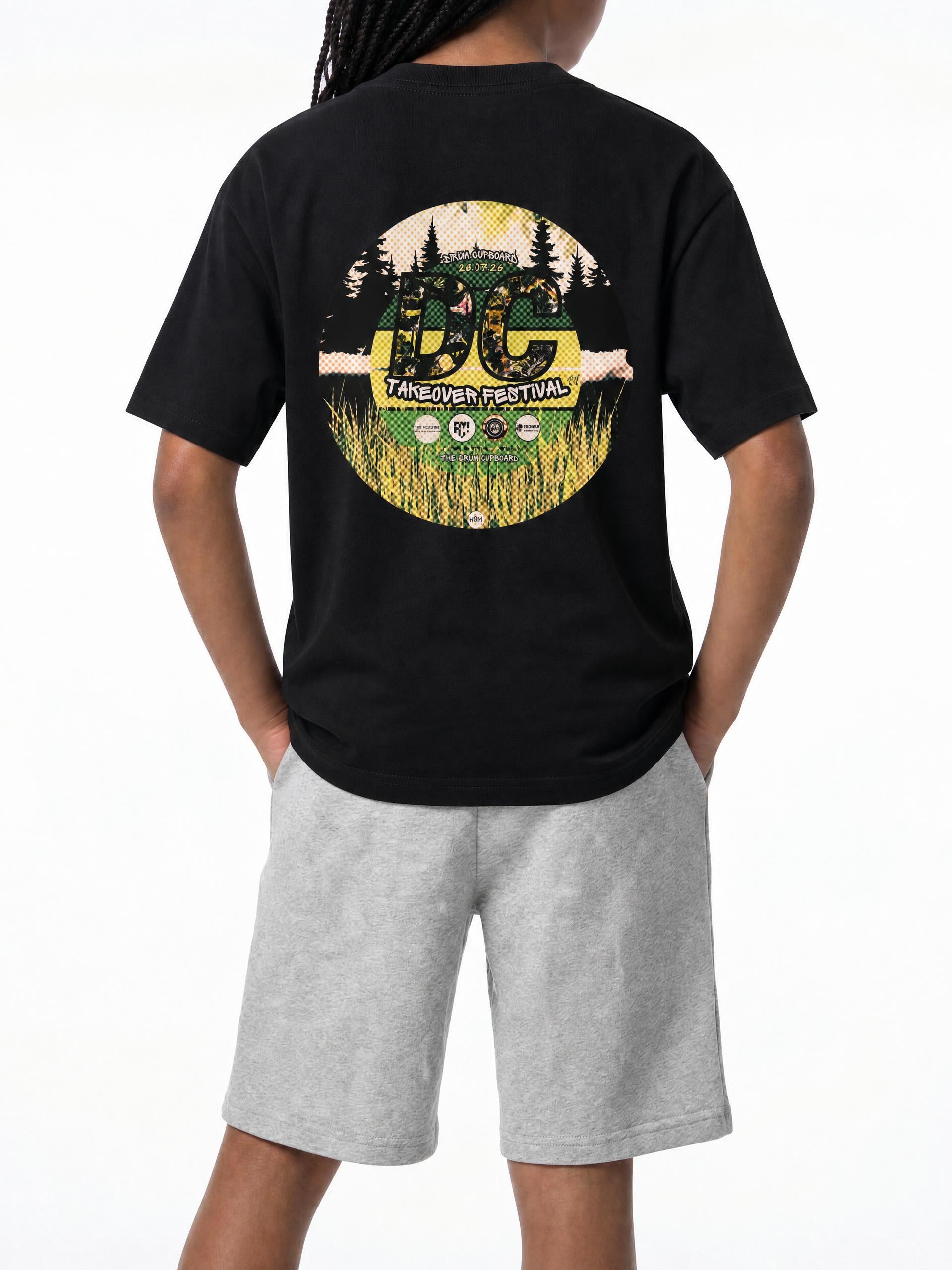 Drum Cupboard Takeover Festival  Kids Black Tee