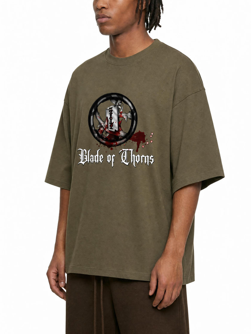 Blade of Thorns Drop Shoulder Band Tee