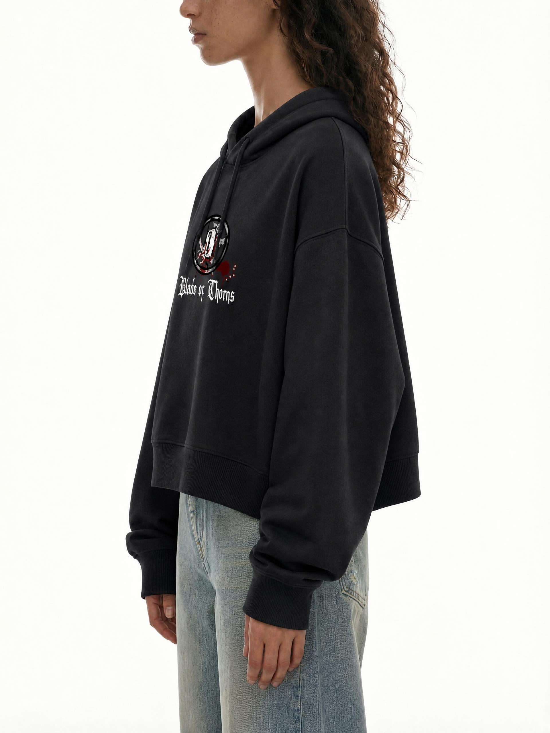 Blade of Thorns Cropped Hoodie
