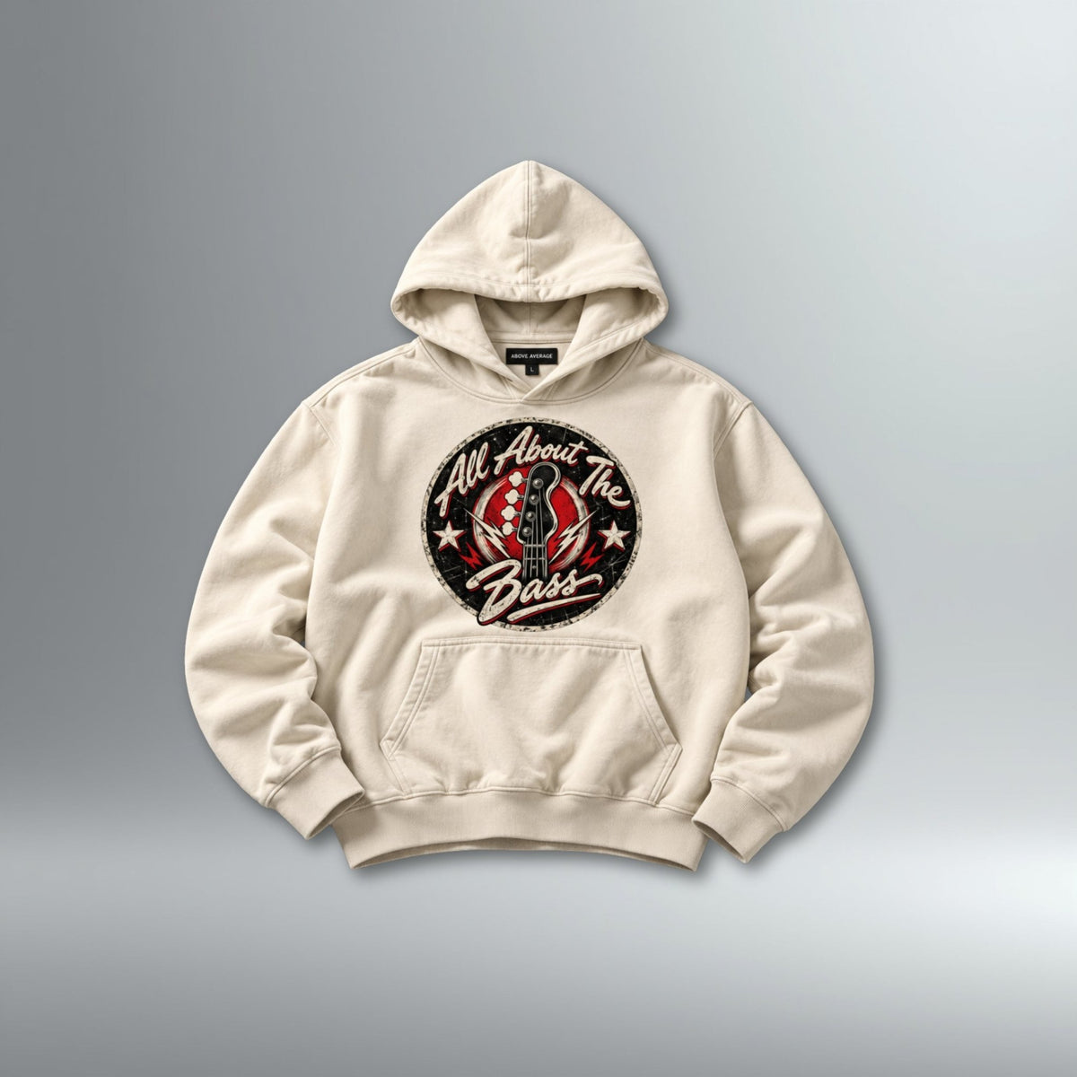 'All About The Bass' Graphic Hoodie | Above Average Clothing | organic cotton apparel