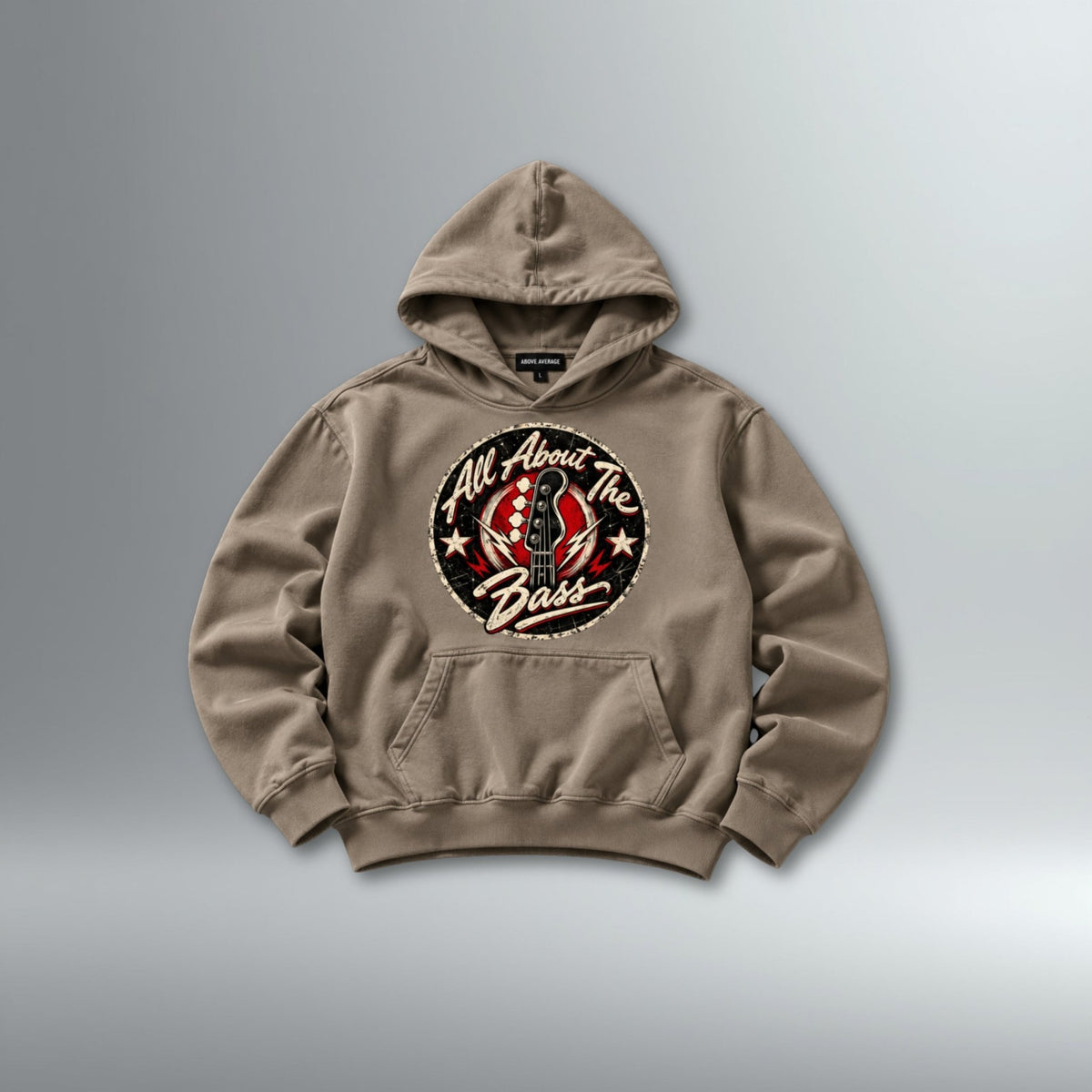 'All About The Bass' Graphic Hoodie | Above Average Clothing | organic cotton apparel