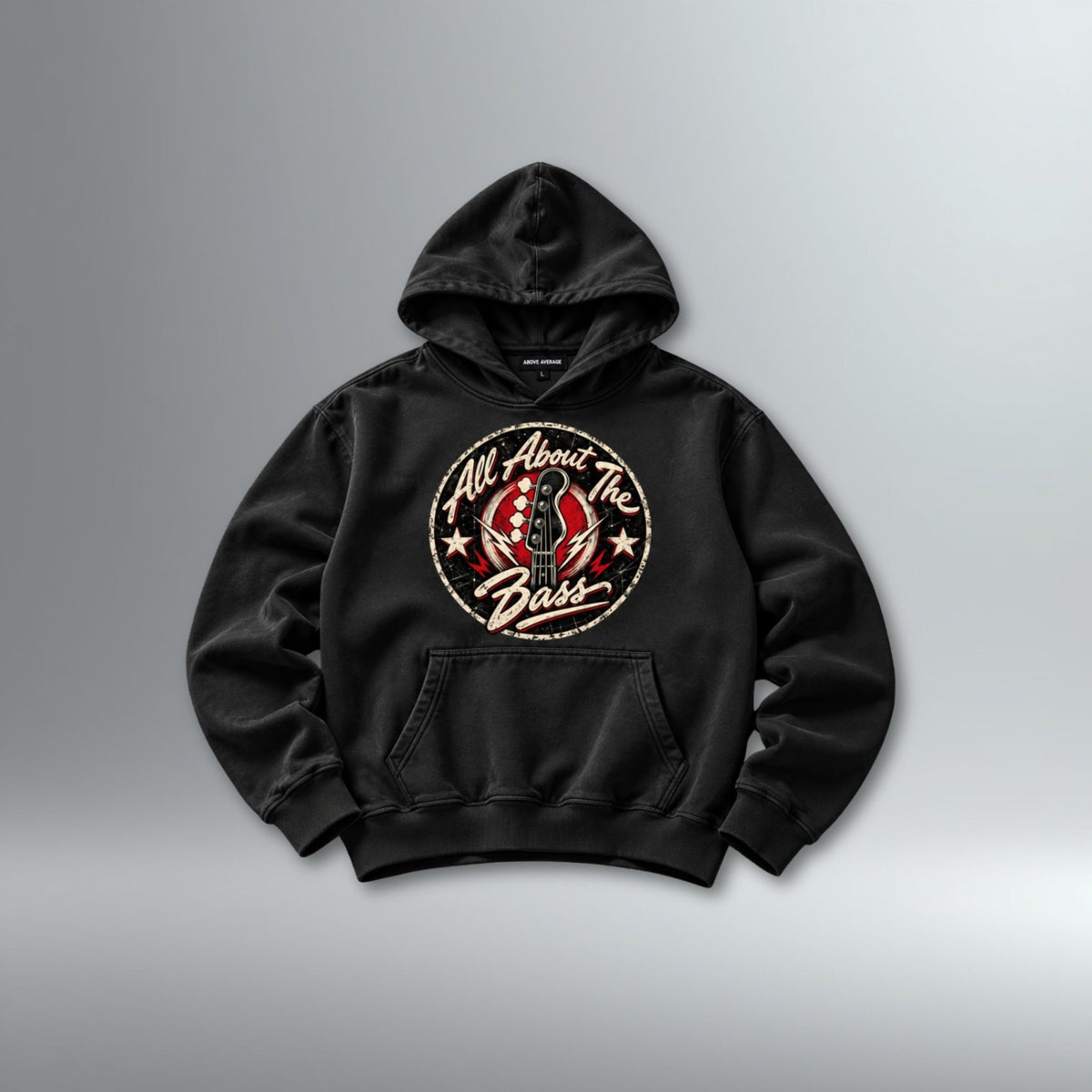 'All About The Bass' Graphic Hoodie | Above Average Clothing | organic cotton apparel