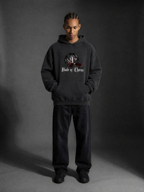 Blade of Thorns Logo Hoodie | Above Average Clothing | organic cotton apparel