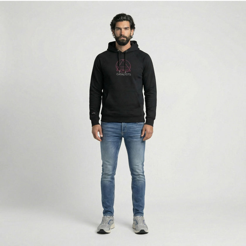 CATALYSTS PNK PNY CLB Embroidered Hoodie | Above Average Clothing | organic cotton apparel