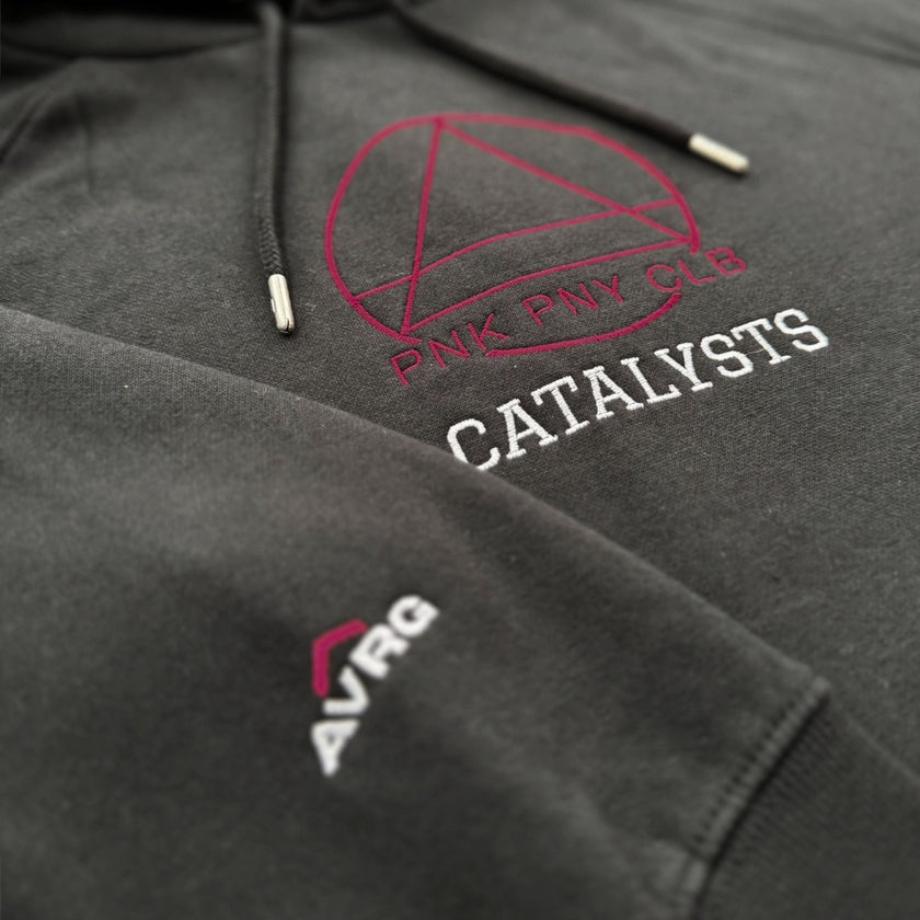 CATALYSTS PNK PNY CLB Embroidered Hoodie | Above Average Clothing | organic cotton apparel