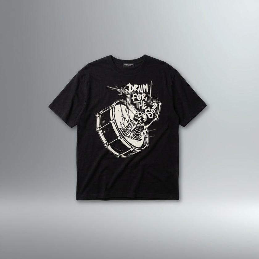 Drum For The Song 'Breakout' Relaxed Fit Tee - Black