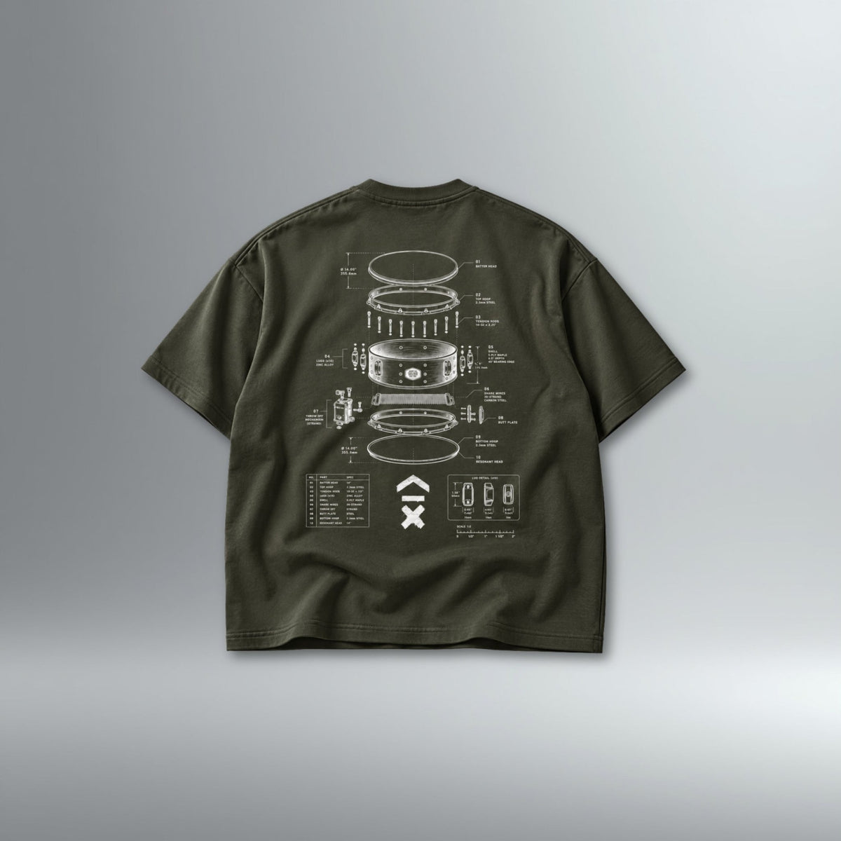 DRMMR Blueprint Snare Oversized Tee | Above Average Clothing | organic cotton apparel