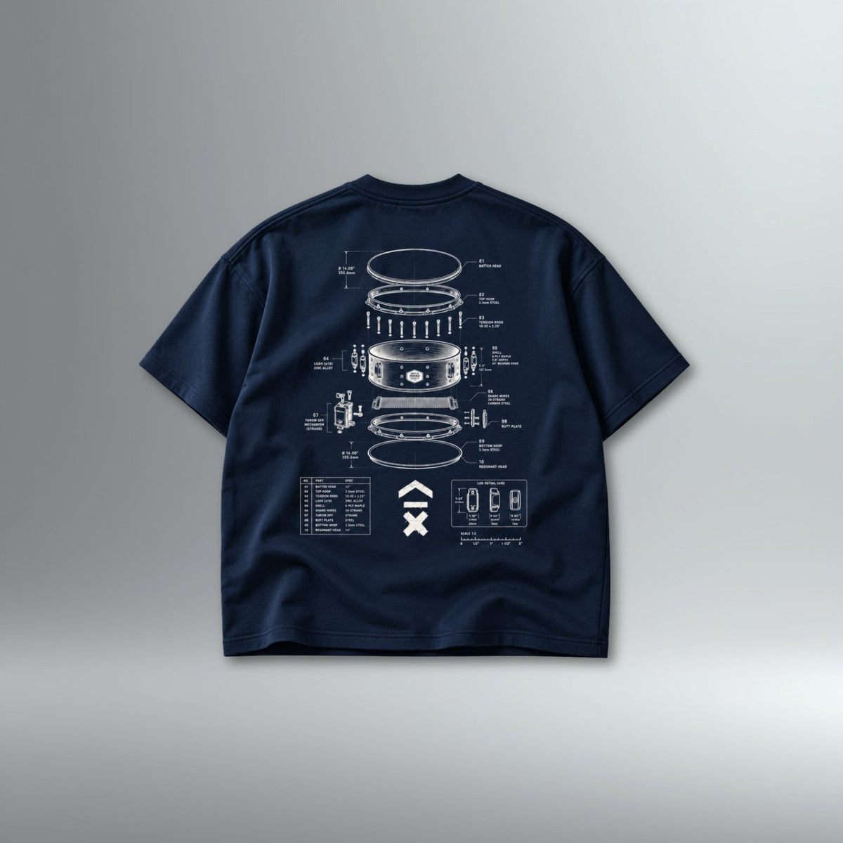 DRMMR Blueprint Snare Oversized Tee | Above Average Clothing | organic cotton apparel