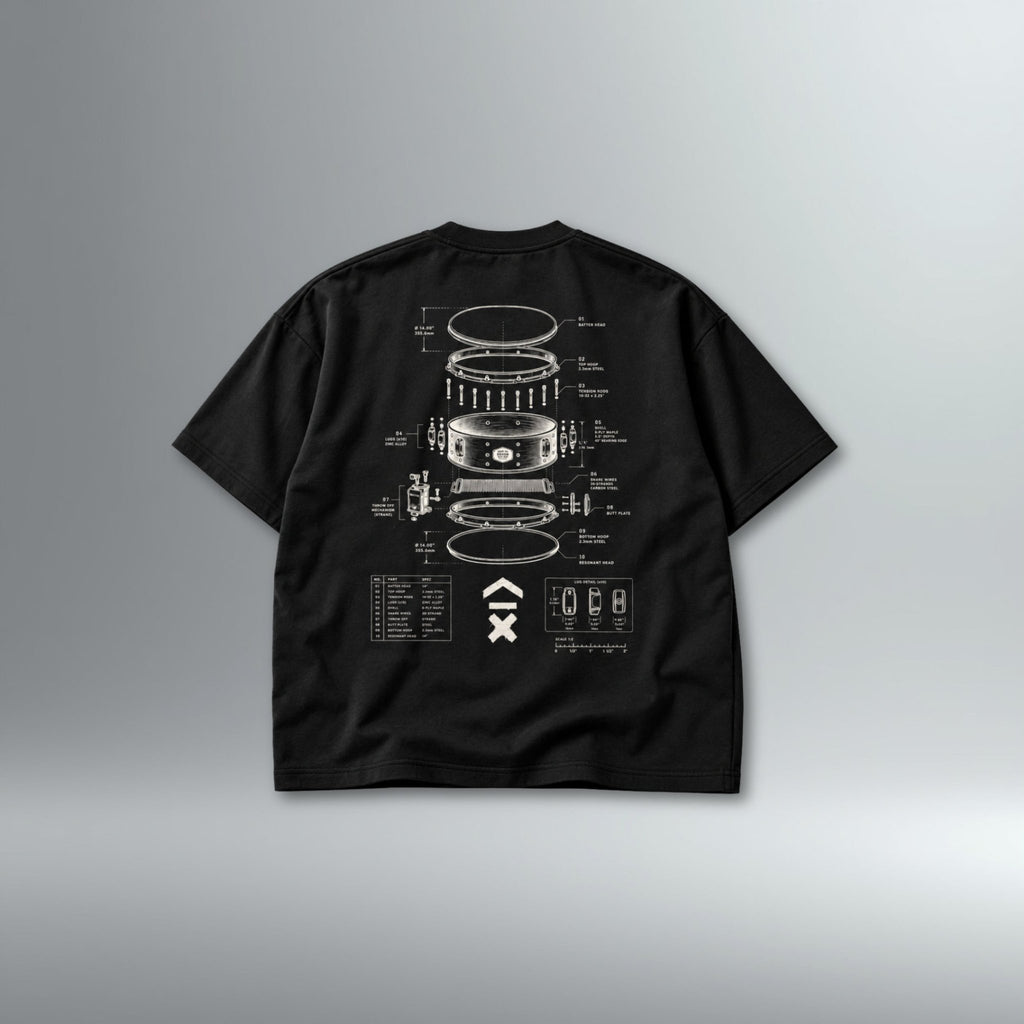 DRMMR Blueprint Snare Oversized Tee | Above Average Clothing | organic cotton apparel
