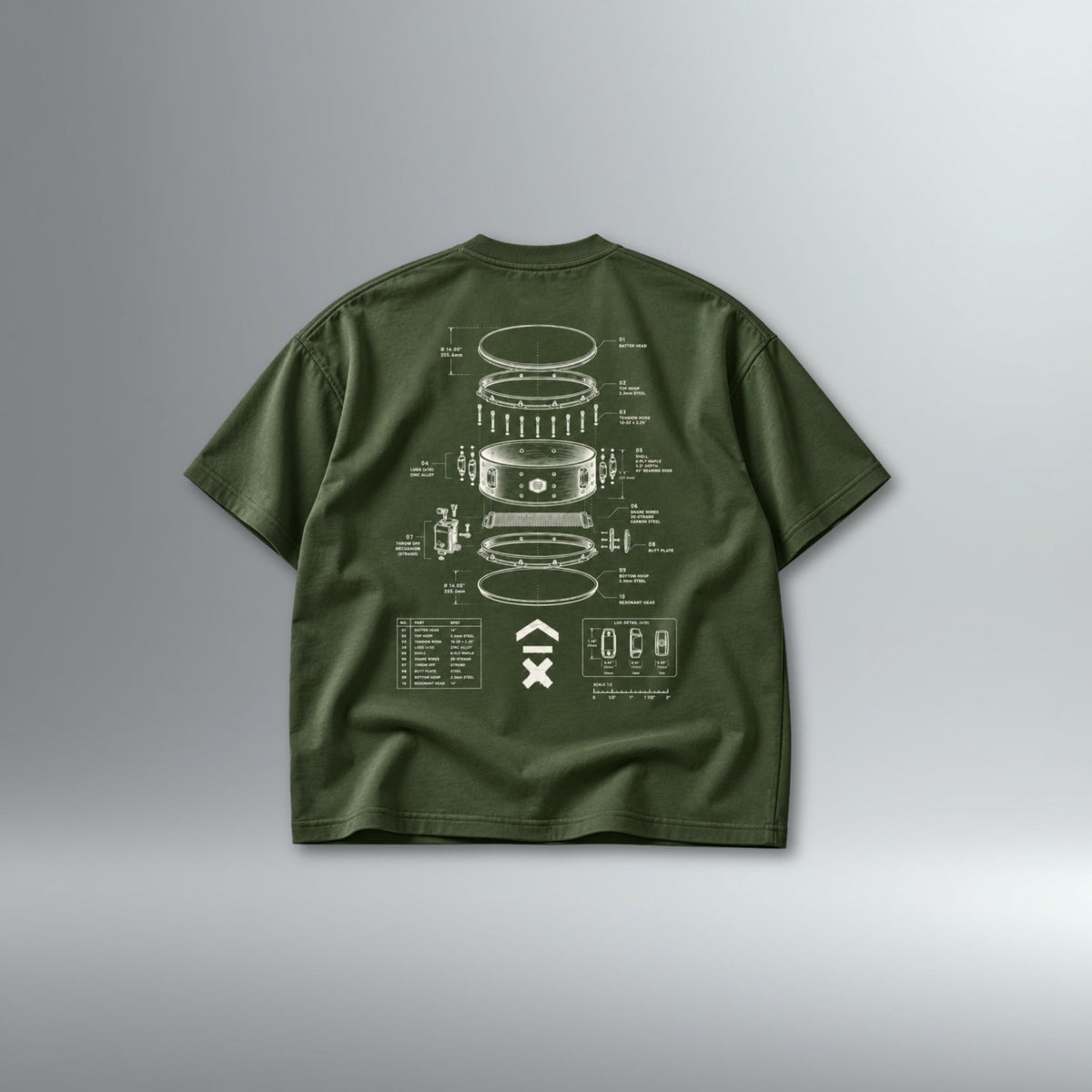 DRMMR Blueprint Snare Oversized Tee | Above Average Clothing | organic cotton apparel