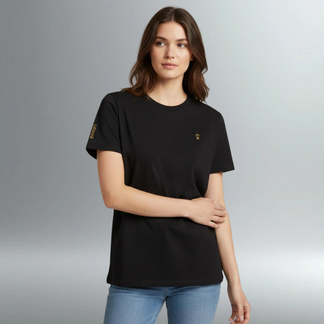 DRMMR Embroidered Identity Tee | Above Average Clothing | organic cotton apparel