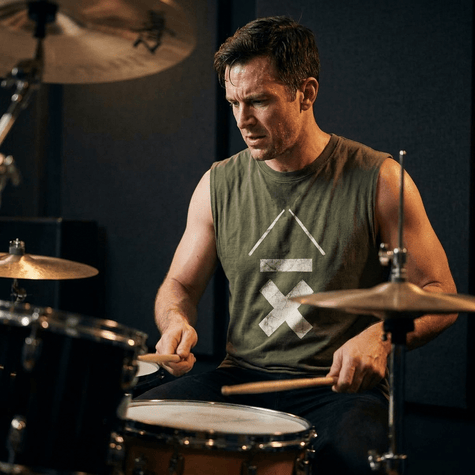 DRMMR Logo Session 'Ice Fabric' Sleeveless Tee | Above Average Clothing | organic cotton apparel