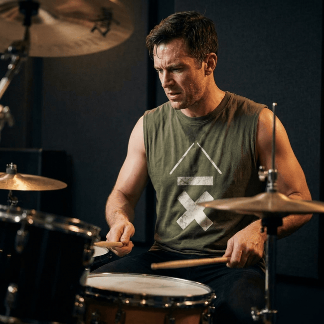 DRMMR Logo Session 'Ice Fabric' Sleeveless Tee | Above Average Clothing | organic cotton apparel