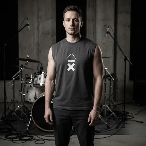 DRMMR Logo Session Performance Sleeveless Tee | Above Average Clothing | organic cotton apparel