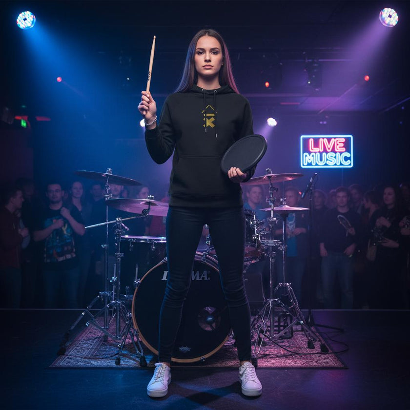 DRMMR Premium Embroidered Hoodie | Above Average Clothing | organic cotton apparel