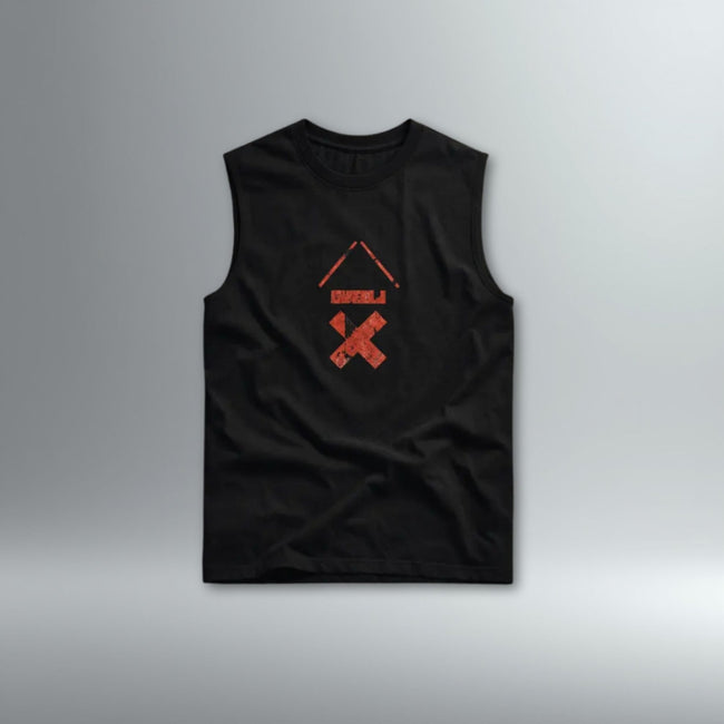 DRMMR Sleeveless Tee Distressed Ascent Logo | Above Average Clothing | organic cotton apparel