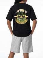 Drum Cupboard Takeover Festival Kids Black Tee | Above Average Clothing | organic cotton apparel
