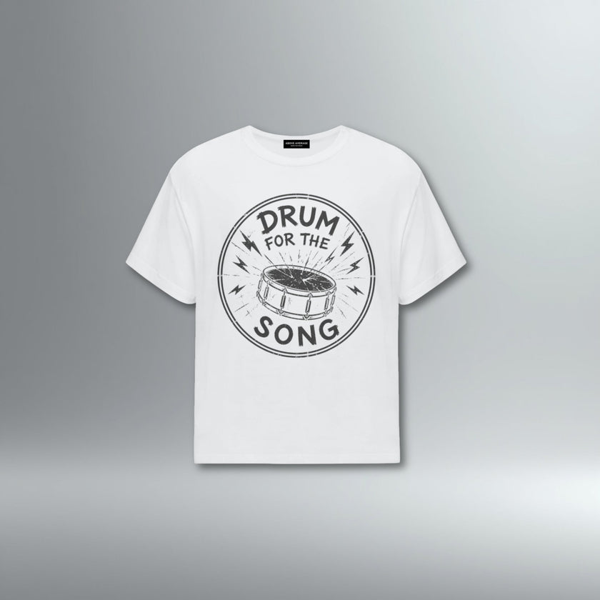 Drum For The Song Relaxed Fit Tee | Above Average Clothing | organic cotton apparel