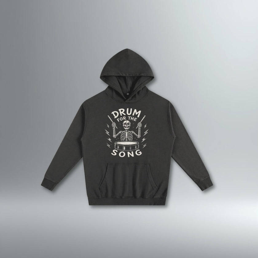 Drum For The Song Skeleton Drummer Hoodie | Above Average Clothing | organic cotton apparel