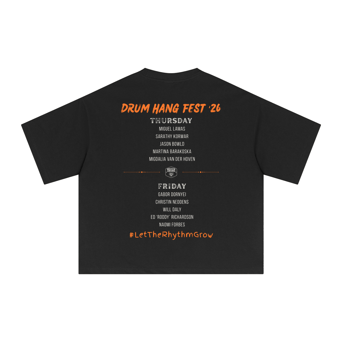 Drum Hang Fest Line Up Performance Tee | Above Average Clothing | organic cotton apparel