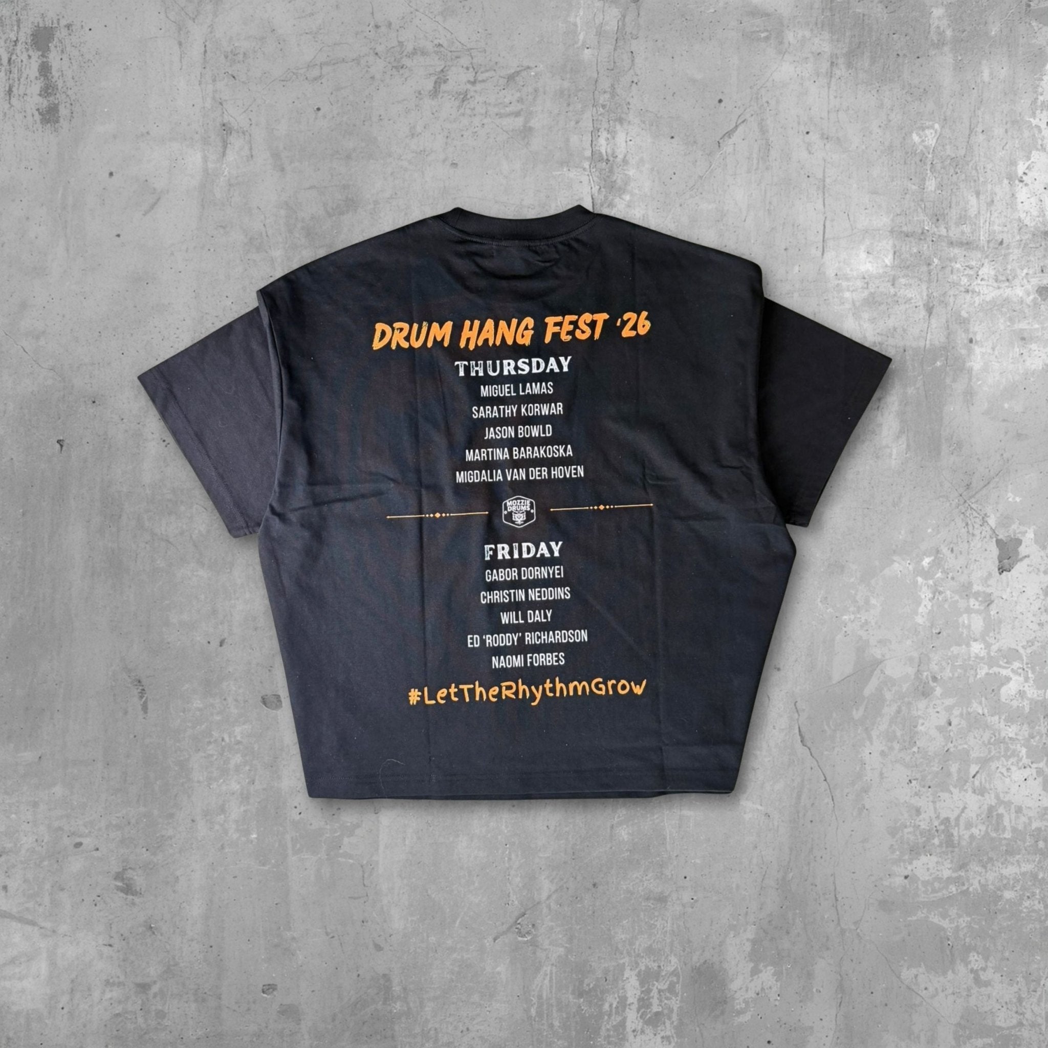 Drum Hang Fest Line Up Performance Tee | Above Average Clothing | organic cotton apparel