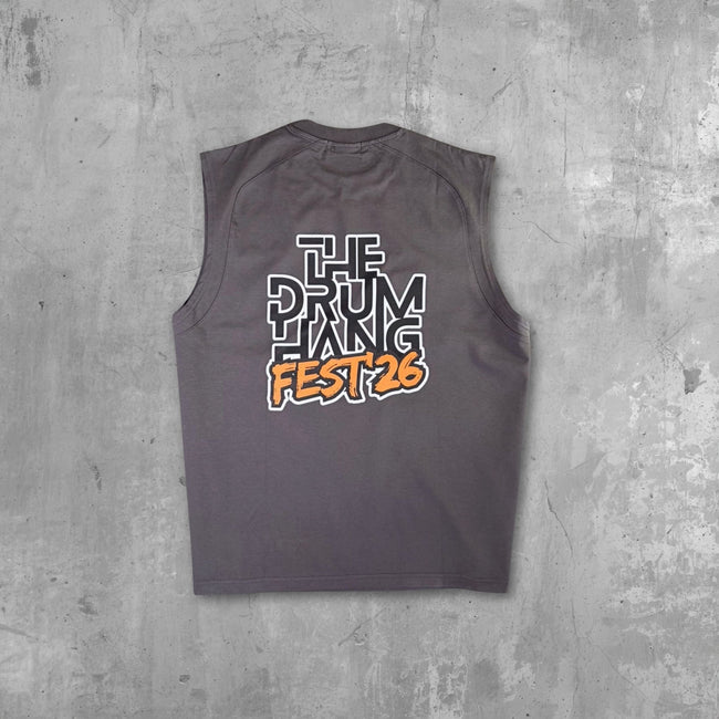 Drum Hang Fest Logo Performance Tank | Above Average Clothing | organic cotton apparel