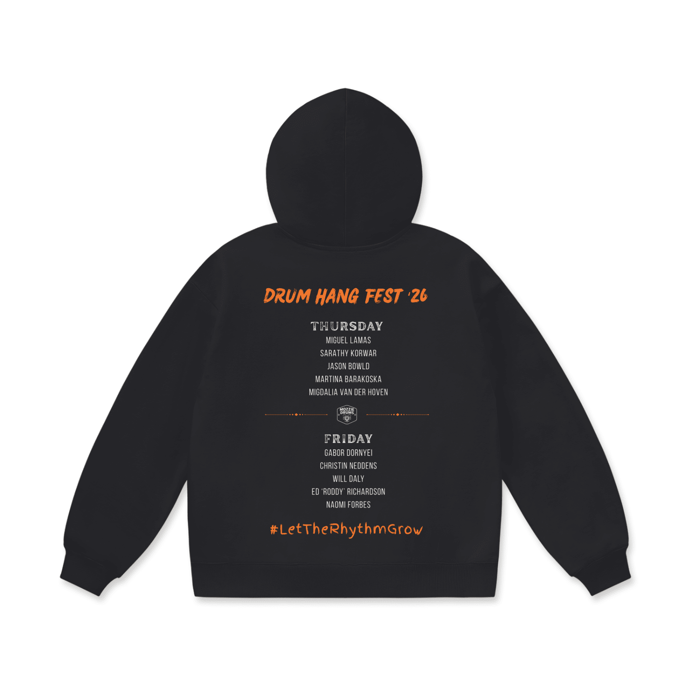 Drum Hang Fest Signature Line Up Hoodie | Above Average Clothing | organic cotton apparel