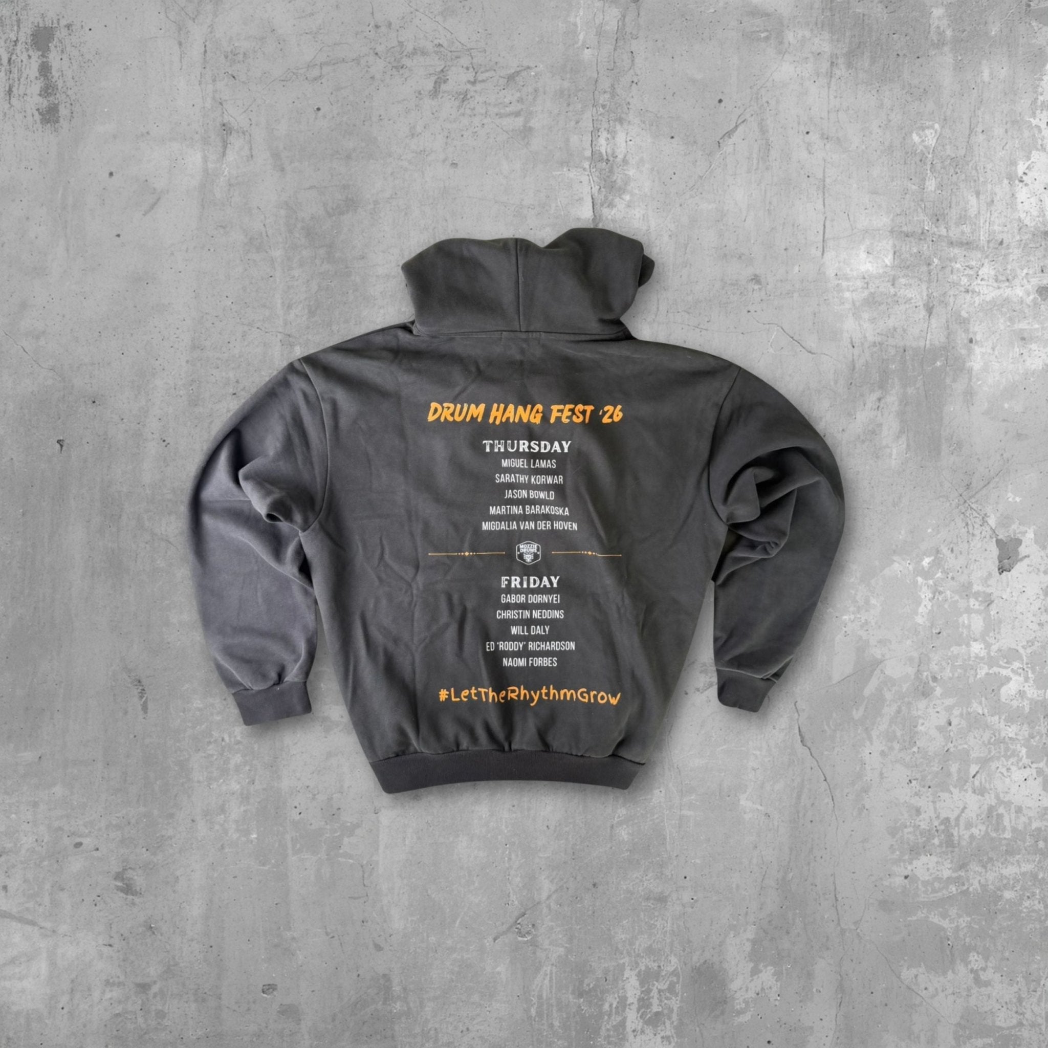 Drum Hang Fest Signature Line Up Hoodie | Above Average Clothing | organic cotton apparel