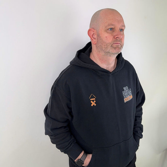 Drum Hang Fest Studio Print Logo Hoodie | Above Average Clothing | organic cotton apparel