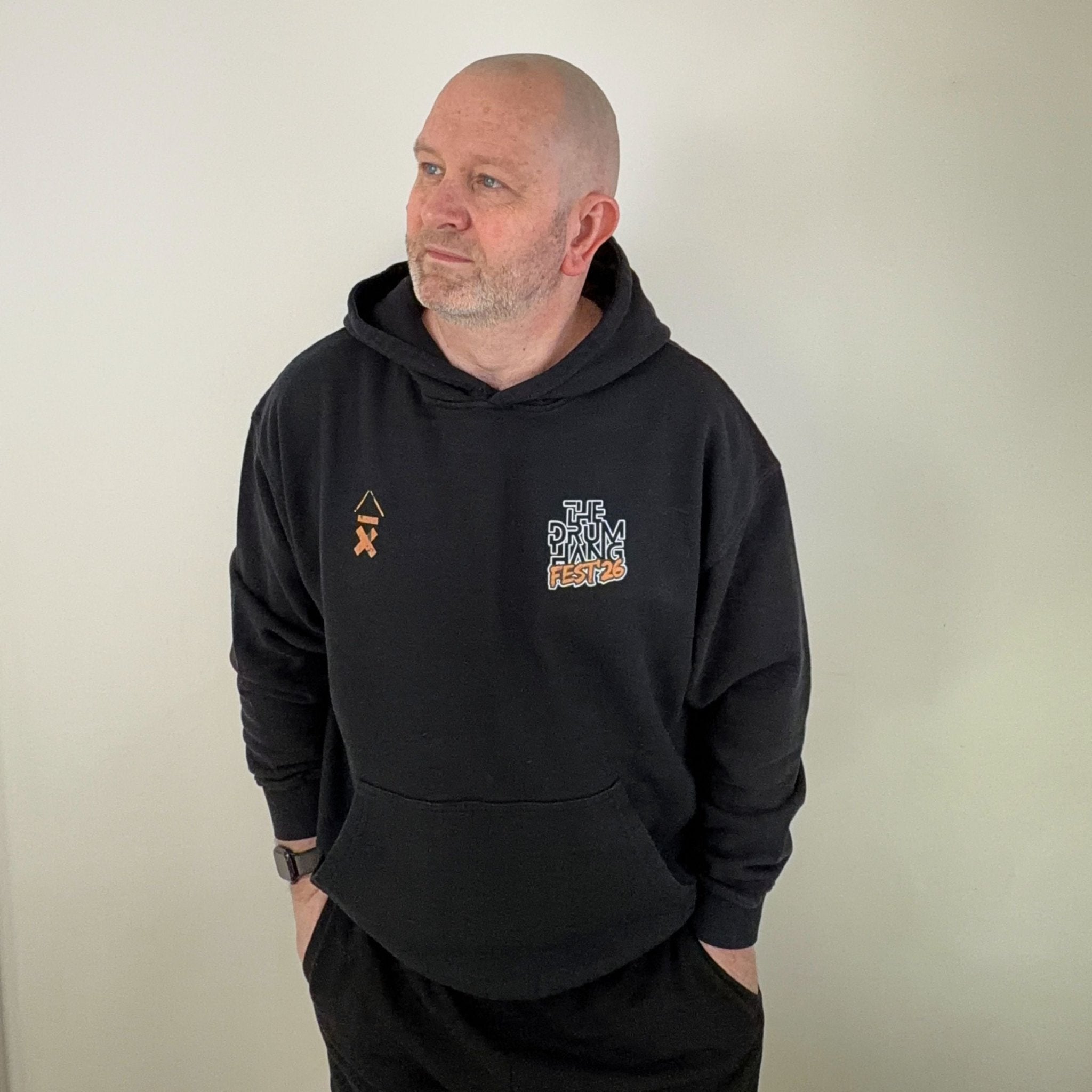 Drum Hang Fest Studio Print Logo Hoodie | Above Average Clothing | organic cotton apparel