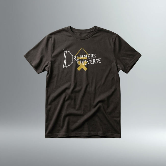 Drummers Universe Tee | DRMMR Ascent Logo | Above Average Clothing | organic cotton apparel