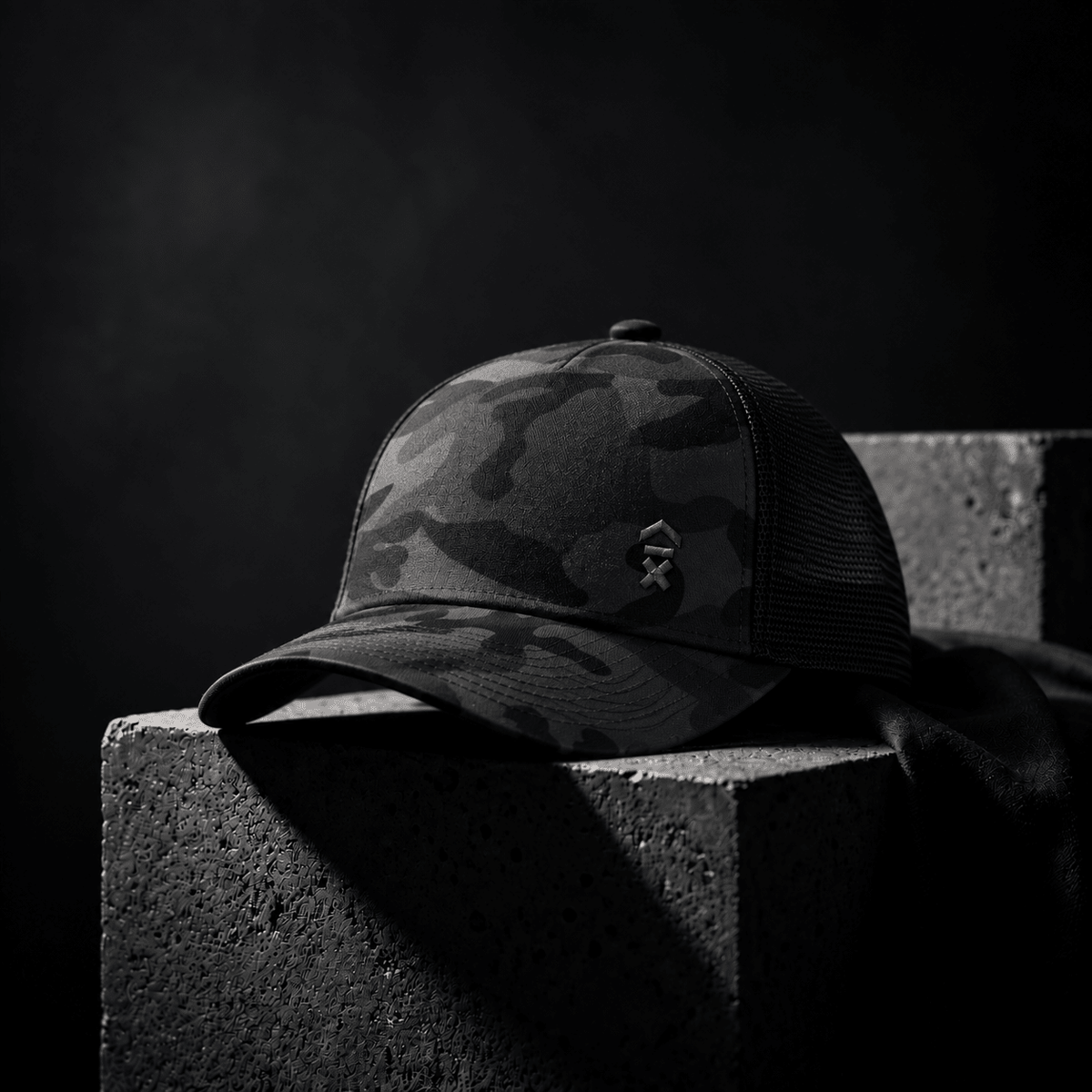 Embroidered Camo Trucker Cap | Above Average Clothing | organic cotton apparel