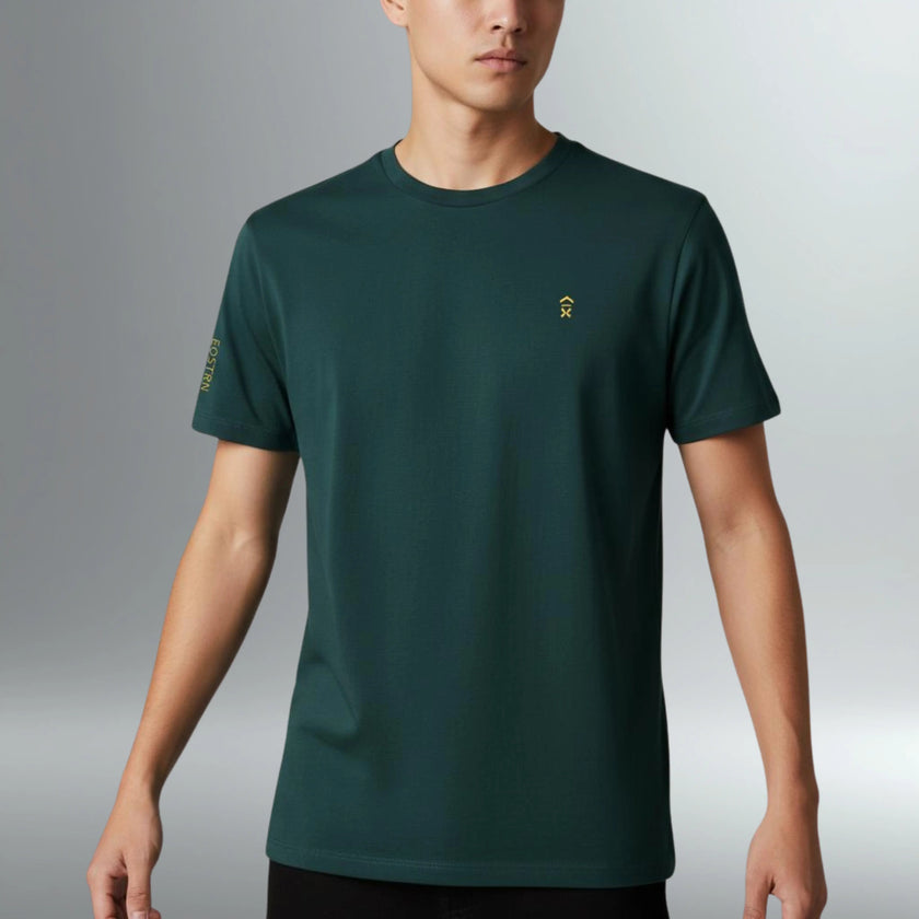 EQSTRN Embroidered Identity Tee | Above Average Clothing | organic cotton apparel