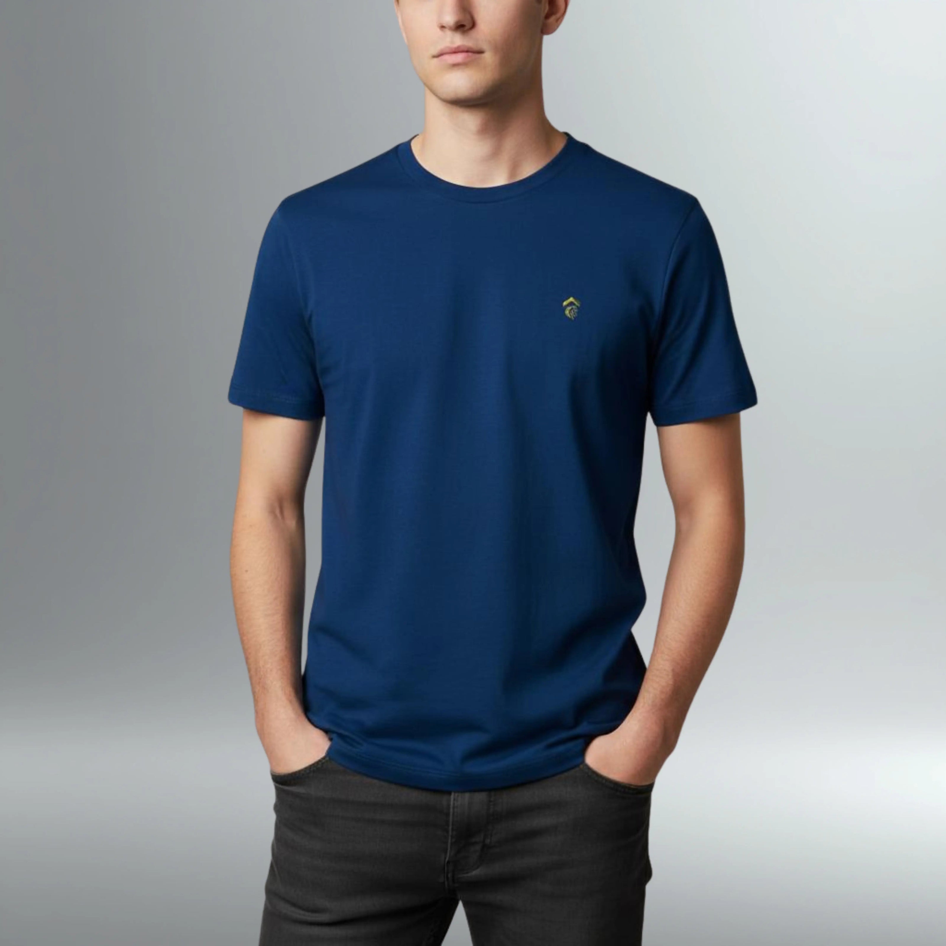 EQSTRN Embroidered Logo Tee | Above Average Clothing | organic cotton apparel