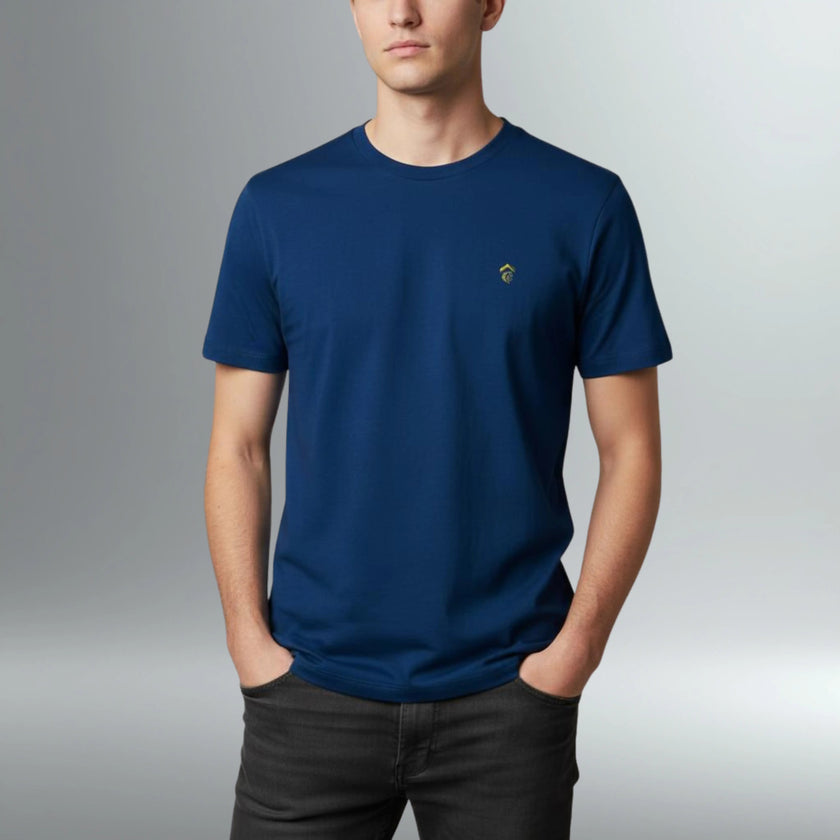 EQSTRN Embroidered Logo Tee | Above Average Clothing | organic cotton apparel