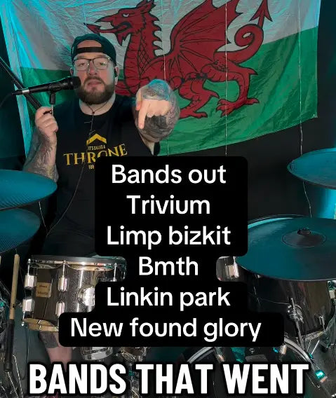 Lloyd Drums on a TikTok live stream wearing one of his Above Average Clothing tees