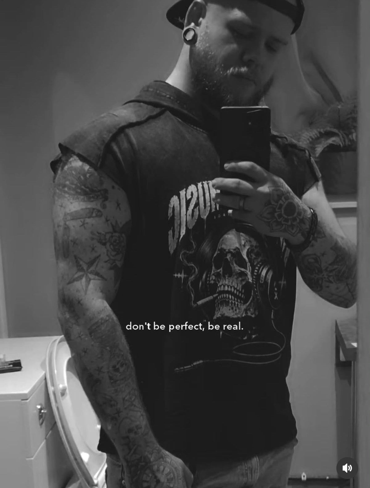 Made For Music Smoking Skull Hooded Sleeveless | Above Average Clothing | organic cotton apparel