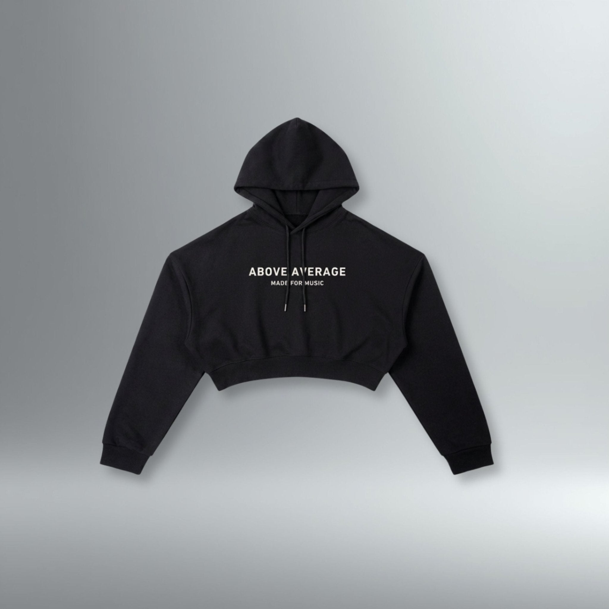 'Made for Music' Studio Print Women's Cropped Hoodie | Above Average Clothing | organic cotton apparel