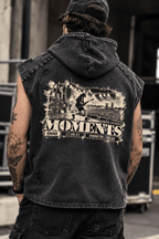 MOMENTS 008: 'High Voltage' Sleeveless Hoodie | Above Average Clothing | organic cotton apparel