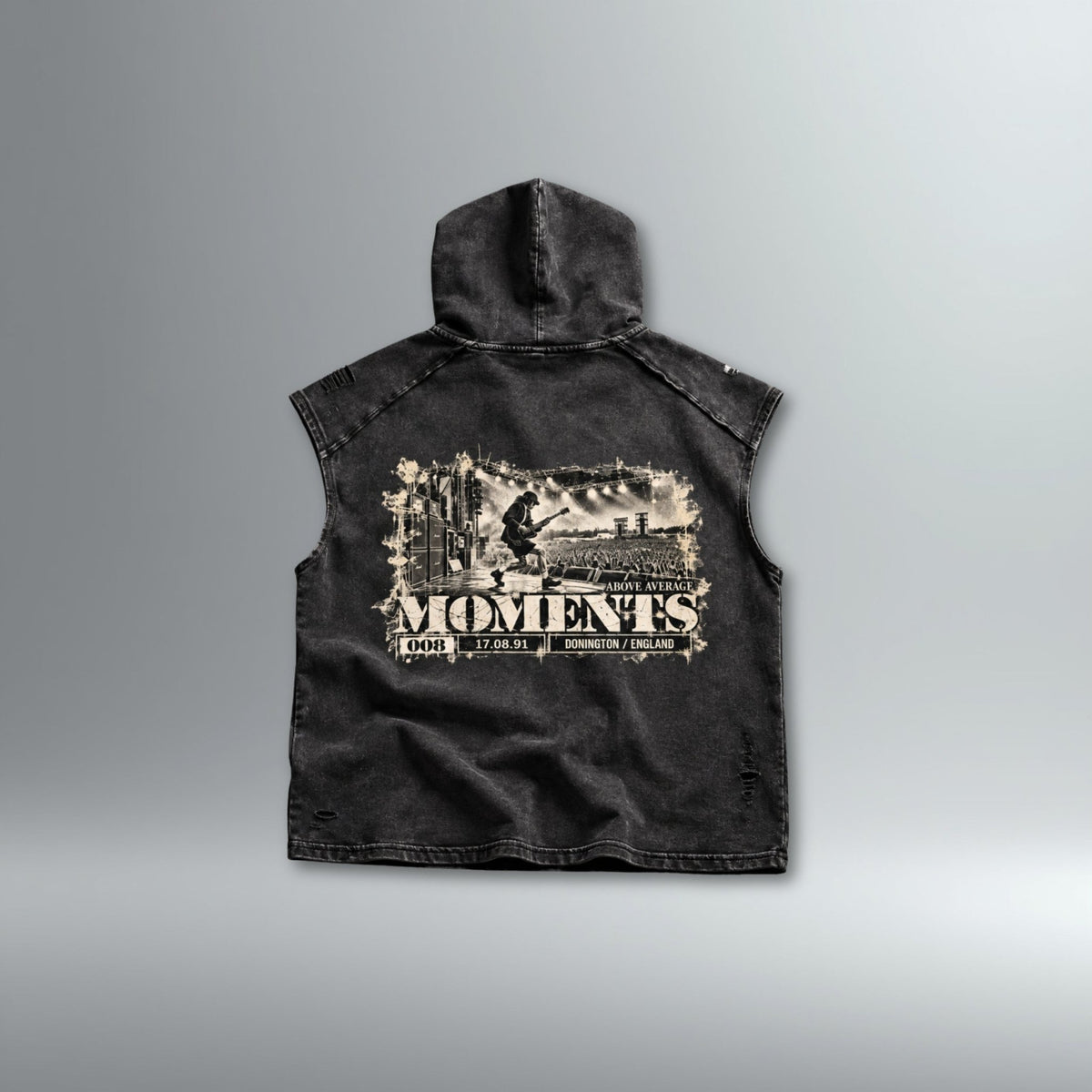 MOMENTS 008: 'High Voltage' Sleeveless Hoodie | Above Average Clothing | organic cotton apparel