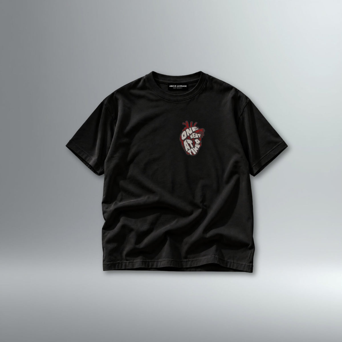 'One Beat At A Time' Black Tee | Above Average Clothing | organic cotton apparel